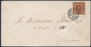 1851. 4 RBS FERSLEW 1a. Plade II, nr. 6 uretoucheret krone. Pragtfuldt ANDENDAGS BREV, sendt fra Thisted 2.4.1851 til København