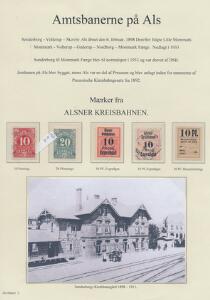 Banemærker. Amtsbanerne på Als. 1898-1933. Mindre samling på 8 sider incl. flere adressekort m.m.