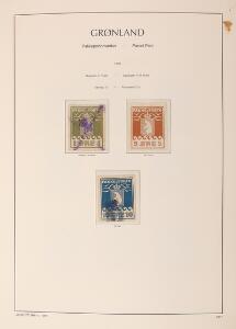 1905-2006. Samling i Leuchtturm-album med alle Pakkeporto, bedre kartonpapir, Amerikanerudgave, Danmark Befriet og Ændrede Farver komplet.