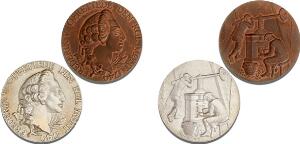 Den Kgl. Mønts medaille, Bahnsen, Ag og bronze, 56 mm, hhv. 67,55 g og 53,11 g, begge i originale æsker og tildelt tidl. møntdirektør Vagn Sørensen