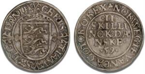 2 skilling 1559, København, H 10