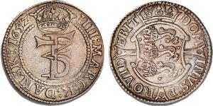 4 mark  krone 1652, H 87A, S 20, Aagaard 14.3