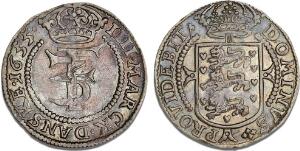 4 mark  krone 1655, H 95A, S 18, Aagaard 49.2