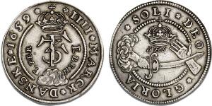 4 mark  krone 1659 Eben Ezer, H 100A, Aagaard 76.1, let renset