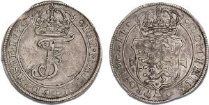 4 mark  krone 1666, H 116, Aagaard 86.4