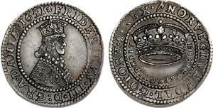 Krone 1651, H 84A, Aagaard 3.3, mørk patina