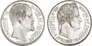 Speciedaler 1848, H 3 - slået i anledning af tronskiftet, smuk mønt i medaillepræg, sjælden i denne kvalitet