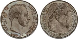 2 rigsdaler 1863, H 3 - slået i anledning af tronskiftet, smukt eksemplar med møntskær