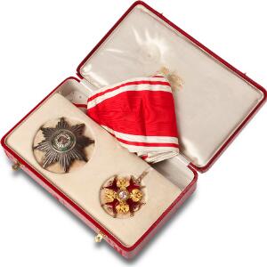 Russia, Order of St. Stanislas, 1st. Class set of neck badge, breast star, sash and miniature, 1896 - 1908.