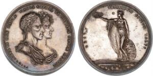 Kongeparrets kroning, 1815, Møller, B 75, 56 mm, 75 g