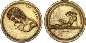 Prøvemedaille, 1811, Freund, B 70, 51 mm, 80 g, forgyldt tin