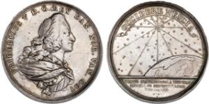 Kongehusets jubilæum, 1749, Winsløw, G 405, 53 mm, 65 g, kantstød, ex. Jessen OM 45, lot 1641