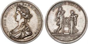 Prinsesse Sophie Magdalenes bryllup, Adzer, 54 mm, 77 g, Ag, G 463, kantskade, ex. TH 16, lot 1656