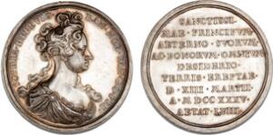 Prinsesse Sophie Hedvigs død, 1735, Berg og Wahl, cf. G 322 rev. og side 228, Bruun 15608, 50 mm, 61 g