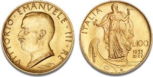 Vittorio Emanuele III, 1900 - 1946, 100 Lire 1933 XI, Rome, F 33, Pagani 649, Schl. 111