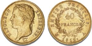 First Empire, Napoléon Bonaparte, 1804 - 1815, 40 Francs 1812 A, Paris, F 505, Gadoury 1084, Schl. 54