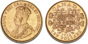 George V, 1910 - 1936, 10 Dollars 1913, F 3, KM 27