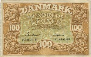 100 kr 1943 B, Svendsen  Neergaard, Sieg 111, Pick 33