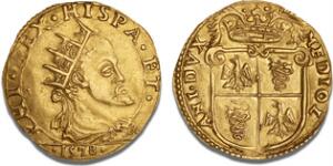 Milan, Philip Felipe II, 1556 - 1598, Doppia 1578, F 716, Crippa 4A