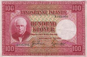 100 kr 1935, nr. A102084, Sieg 39, Pick 30