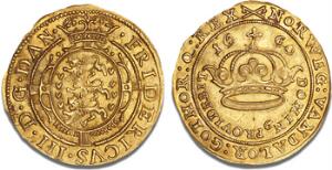 Glückstadt, guldkrone 1660, H 145A, S 1, Aagaard 3.2, F 120