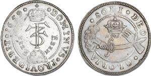 8 mark  2 krone 1659, H 99, S 30, Aagaard 73, Dav. 3577
