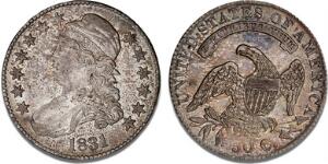 50 Cents 1831 cond. AU-UNC, KM 37, original patina