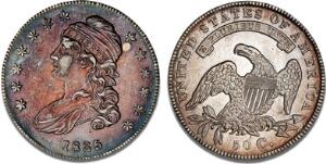 50 Cents 1835 cond. EF, KM 37, beautiful patina