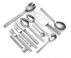 Sigvard Bernadotte Bernadotte. Bestik af sterlingsølv. Georg Jensen efter 1945. Vægt eksklusive dele med stål 3829 gr. 91
