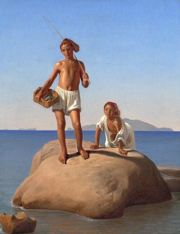 Constantin Hansen: “To neapolitanske fiskerdrenge”. Two boys from Naples...