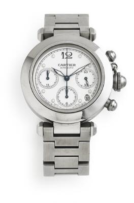 Cartier Pasha of steel ref. 2412. Mechanical chronograph