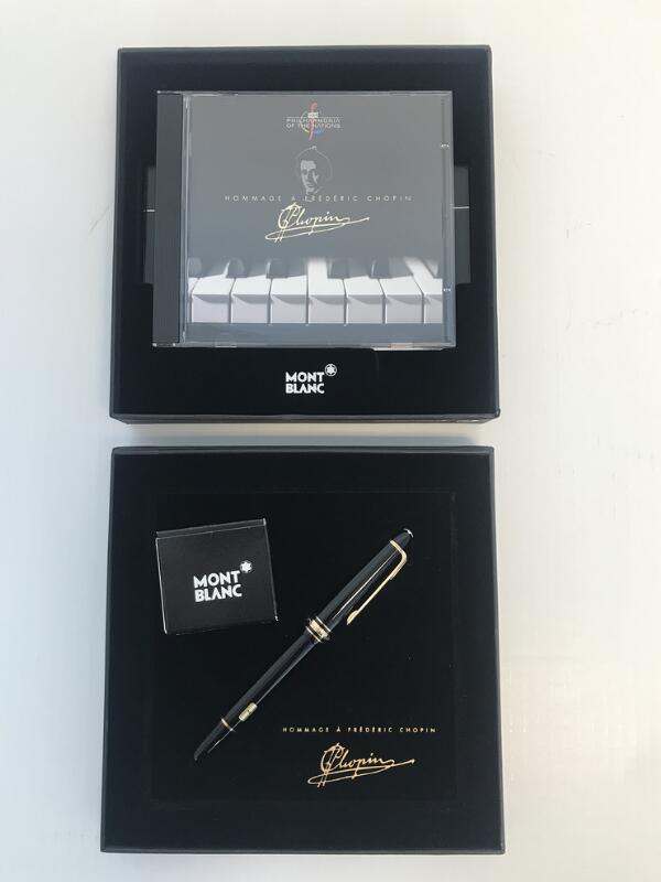 Verstenen de eerste delen Montblanc: A Limited Edition Meisterstück “Hommage À Frédéric Chopin 145”  fountain pen set with black resin and gold-toned trimmings. L. 14 cm. -  auctions & price archive
