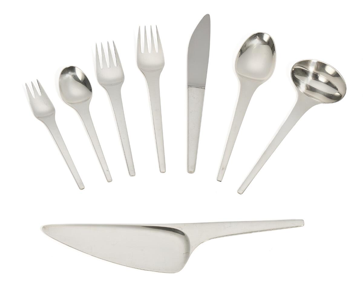 “Caravel”. Sterling silver cutlery. Georg Jensen after 1945. Designed 1957. Weight excluding pieces with steel 1837 g. (38)