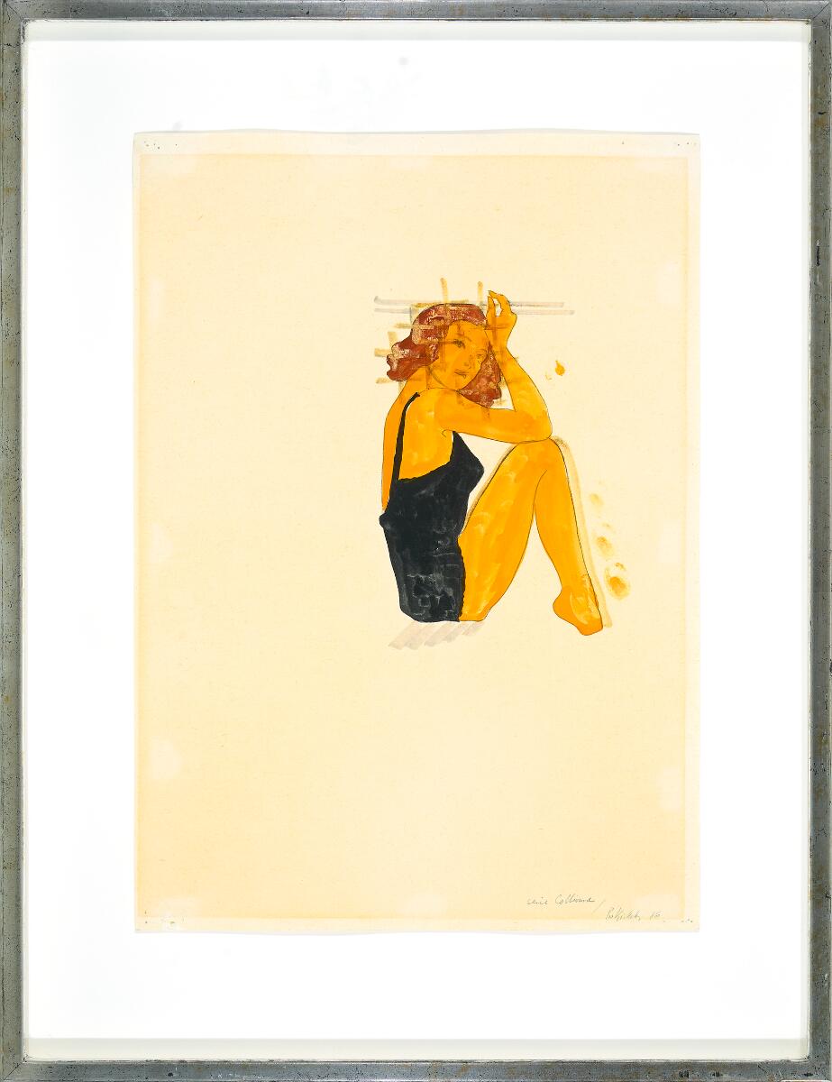 Young Woman, 1966. Collioure Series. Signed Per Kirkeby 66. Watercolour on paper. Sheet size 41×29 cm.