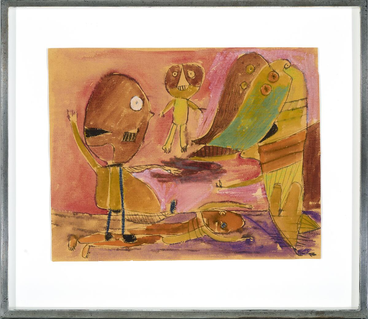 Figure composition, 1940s. Unsigned. Watercolour on paper. Sheet size 32×41 cm.