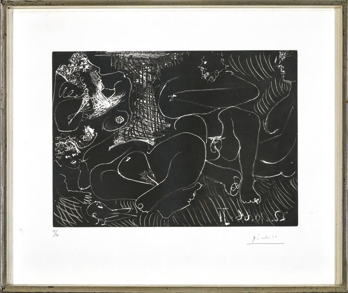 “Personnages nus”, 22 October 1966, II. Signed Picasso, 15/50. Etching and aquatint. Sheet size 41.5×50 cm.