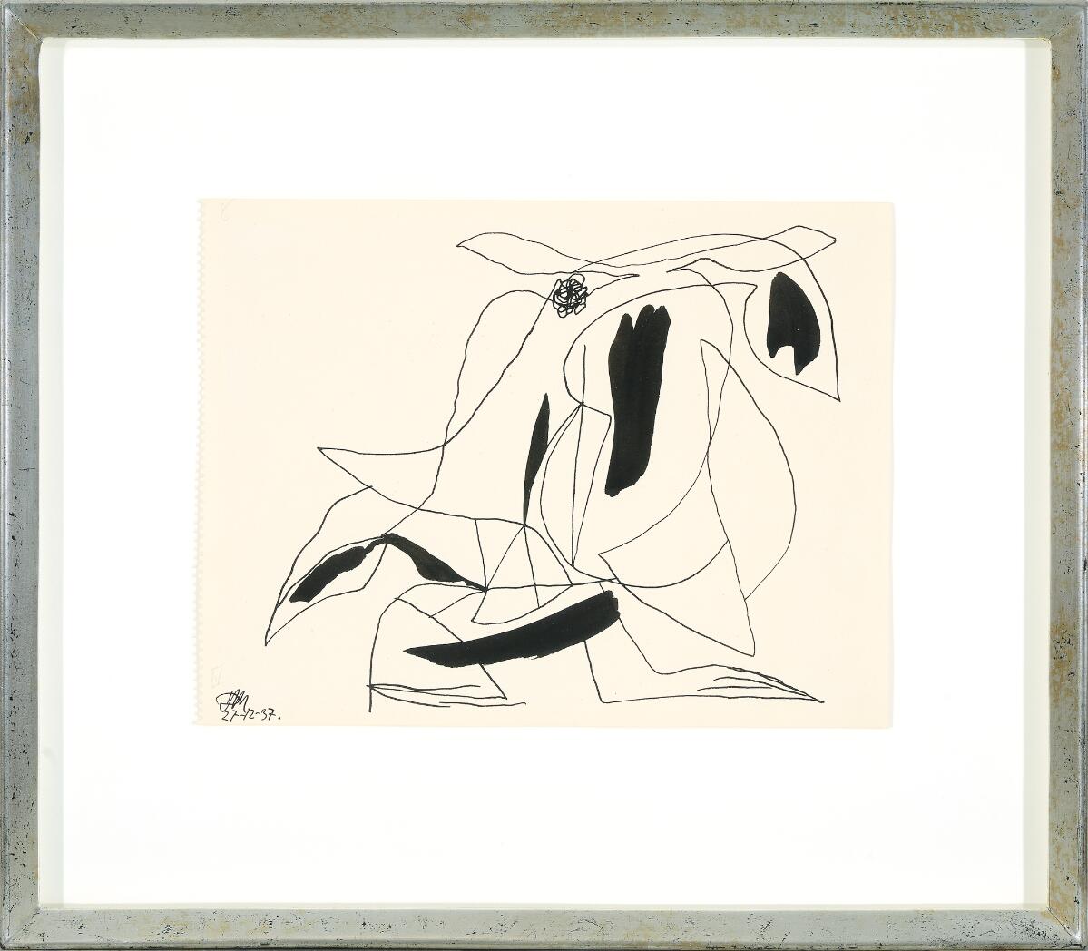 Untitled, 1937. Signed RM 27–12-37. Indian ink on paper. Sheet size 21×27 cm.