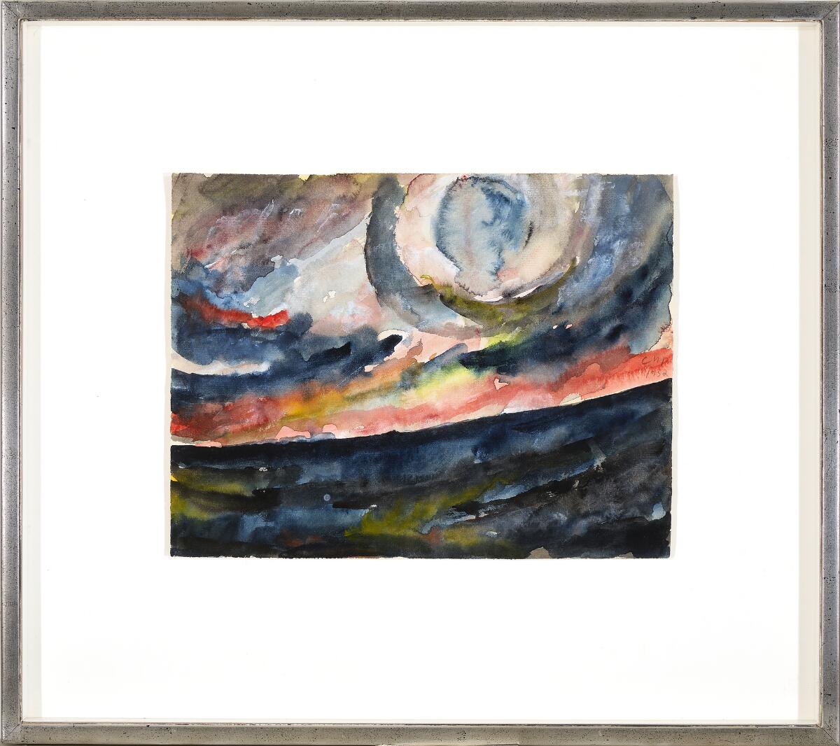 Landscape. Signed chp 1952. Watercolour on paper. Sheet size 23.5×31 cm.