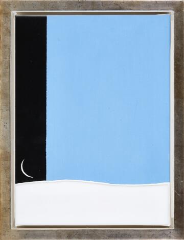 Stig Brøgger: Untitled, 2001. Signed and dated on the reverse. Oil on canvas with plexiglass application. 40 x 30 cm.
