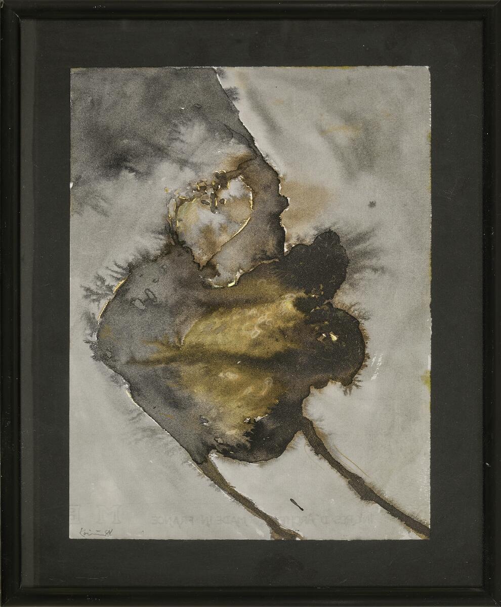Untitled, 1988. Signed Kvium 88. Watecolour on paper. 33×25 cm.