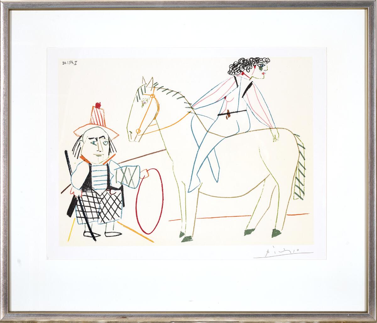 Four compositions, 27.1.54. XIV, 30.1.54 II, 1.2.54.I and 3.2.54.I. From Verve. Print signed. Offset in colours. Visible size 27×35 cm. (4)