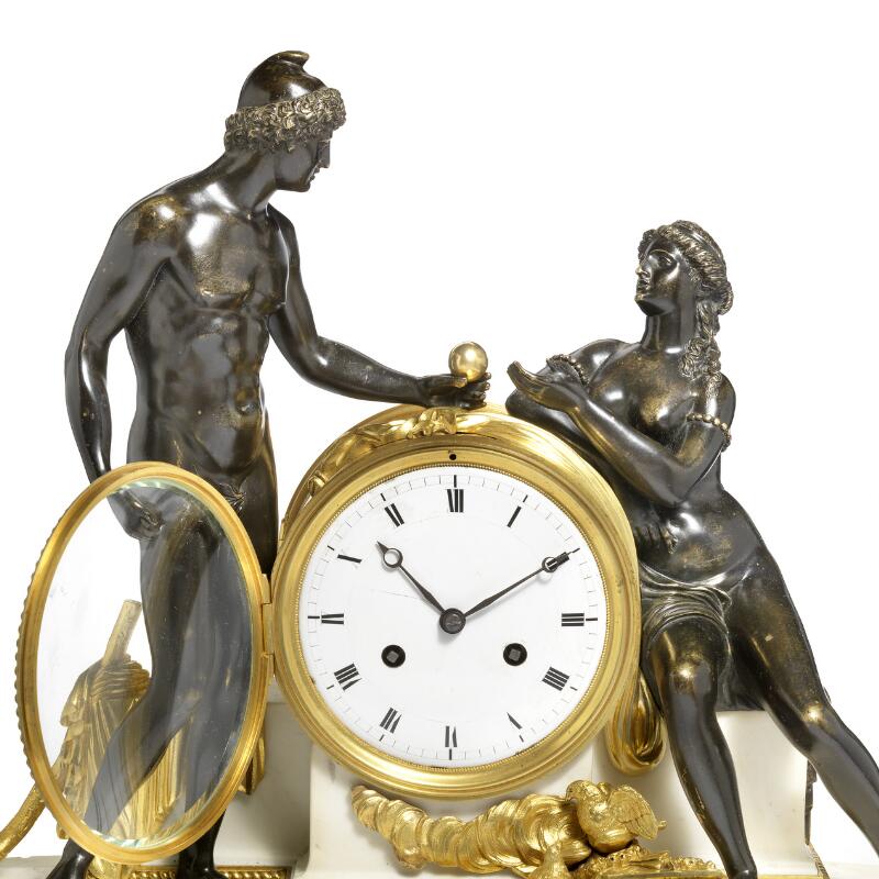 A French Louis XVI mantel clock 'Prince Paris's judgment'. Paris
