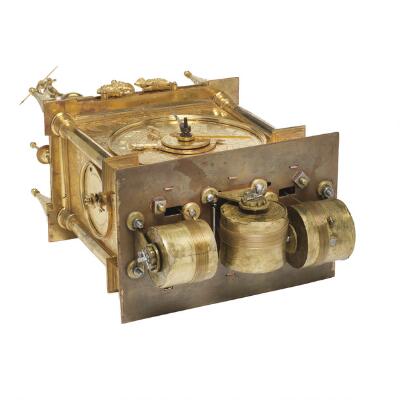 An Astronomical late Renaissance gilt copper table clock with