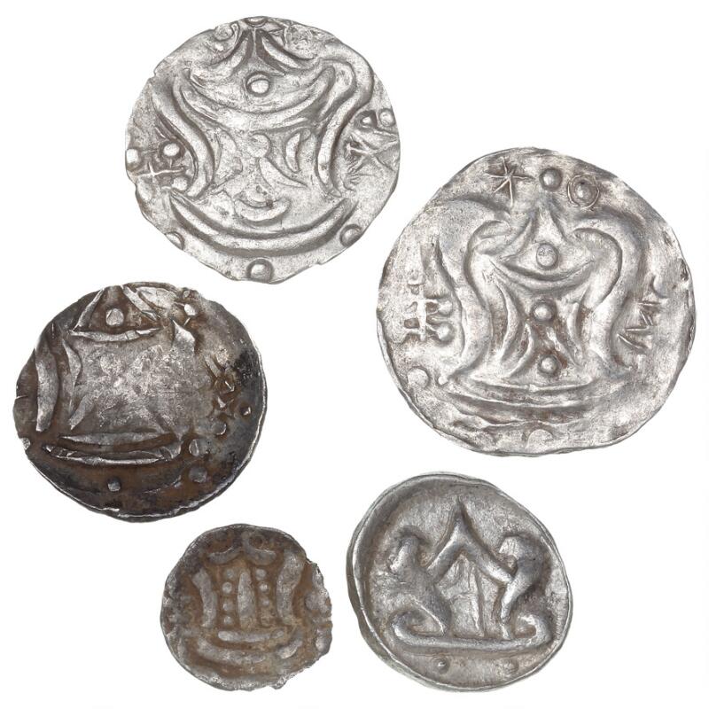 Thailand, 5 coins from Funan and Dvaravati, c. 200–600 AD, incl. Mitch ...