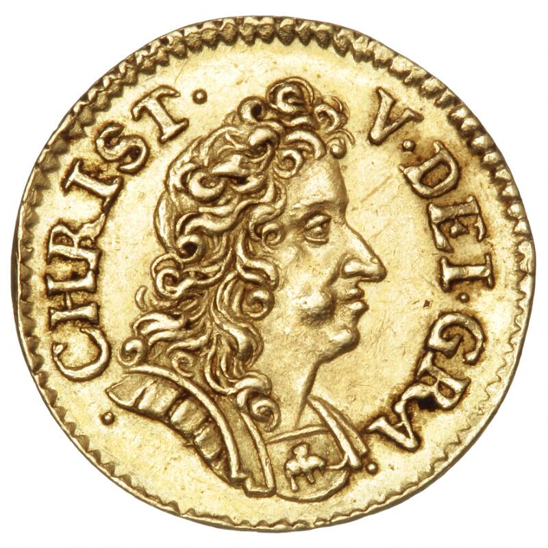 Christian V, 1/2 ducat 1694, H 44, S 9, 1.75 g