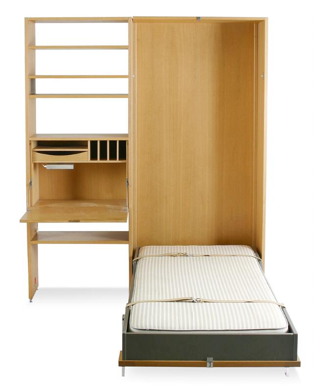 Hans J. Wegner: “Ry-100” Room divider of oak with foldable bed and...