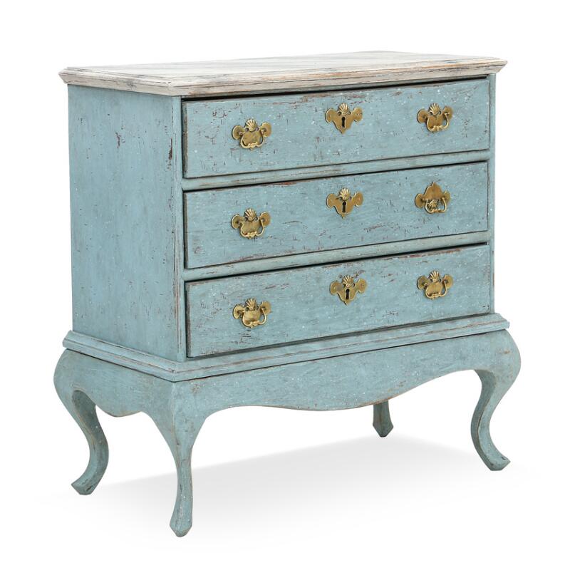 A Small Painted And Marbled Danish Baroque Chest Of Drawers With