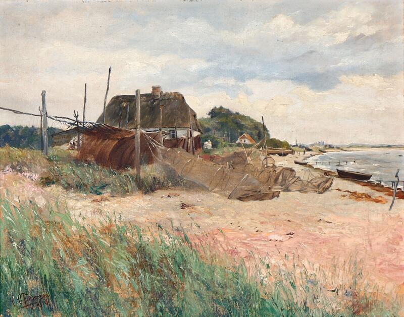 Carl Christian Feddersen: View from Kelstrup beach. Signed and dated C. C...