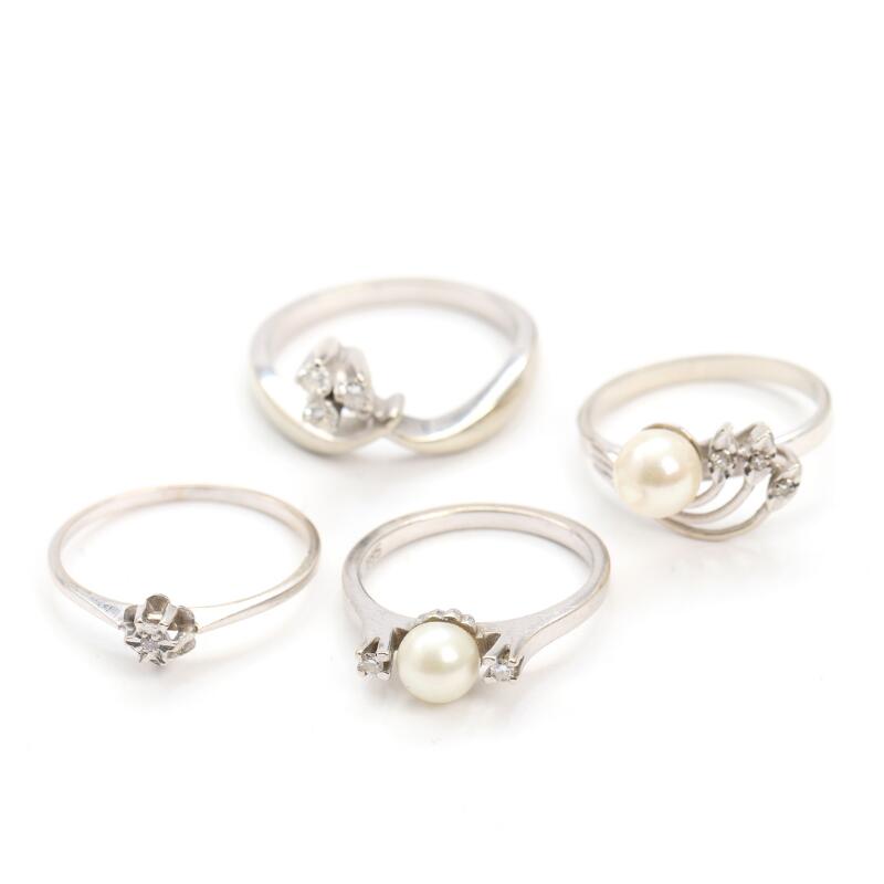 Knud V. Andersen, GIFA a.o.: Two diamond rings and two pearl and diamond...