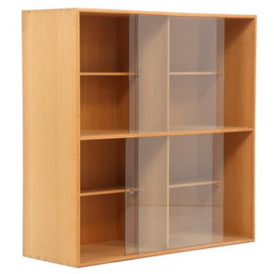 Mogens Koch Solid Oak Display Cabinet Front With Four Sliding